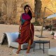 Print Pleated Irregular Maxi Dress OD-8561