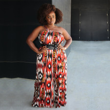 Tie Dye Print Single Shoulder Wide Leg Jumpsuit GDNY-2233