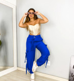 Solid Hip Hop Bandage Pants QXTF-8181