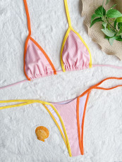 Sexy Tie Up Splicing Bikinis Two Piece CASF-6585