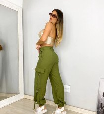 Solid Hip Hop Bandage Pants QXTF-8181