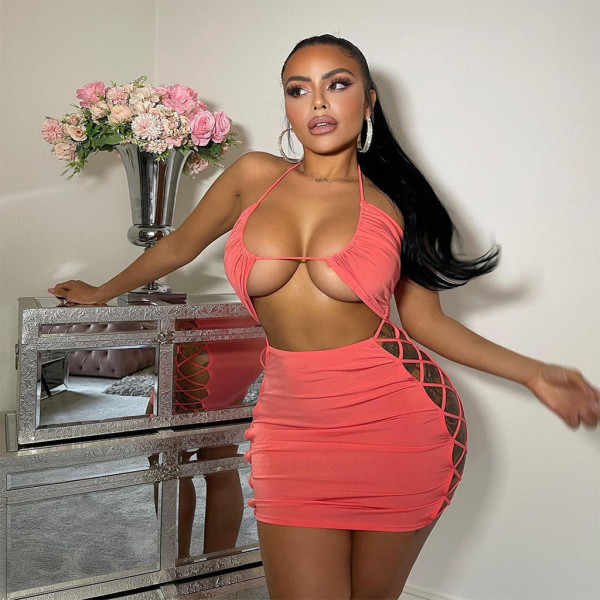 Sexy Hollow Out Sling Bandage Dress LUO-6662