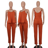 Solid Color Sling Loose Two Piece Shorts Set YD-8754