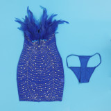 Sexy Feather Hot Diamond Beaded Dress NY-2737