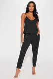 Solid Color Sling Loose Two Piece Shorts Set YD-8754