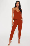 Solid Color Sling Loose Two Piece Shorts Set YD-8754