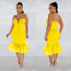 Sexy Mesh Splicing Tube Top Midi Dress BY-6555