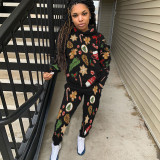 Christmas Print Casual Sport Two Piece Pants Set LUO-6630