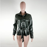 Fashion Solid Color Long Sleeve Coat LUO-6629