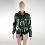 Fashion Solid Color Long Sleeve Coat LUO-6629