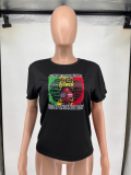 Plus Size Letter Print Casual T Shirt WAF-9000269
