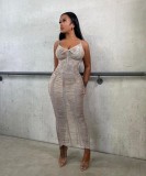 Solid Color Knits Hollow Out Beach Dress TR-1269