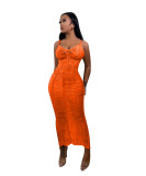 Solid Color Knits Hollow Out Beach Dress TR-1269