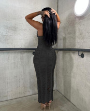 Solid Color Knits Hollow Out Beach Dress TR-1269