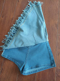 Sexy Beveled Tassel Denim Skirts MEM-88501