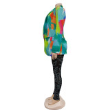 Fashion Print Long Sleeve Blazer  BY-6557