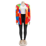 Fashion Print Long Sleeve Blazer  BY-6557