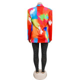 Fashion Print Long Sleeve Blazer  BY-6557