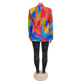 Fashion Print Long Sleeve Blazer  BY-6557