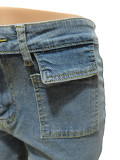 Casual Denim Holes Slim Peals Short CM-8690
