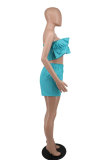 Casual Solid Wrap Chest Shorts Two Piece Set XHXF-8628