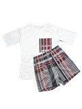 Casual Print Short Sleeve Two Piece Shorts Set SHD-9617