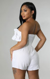 Casual Solid Wrap Chest Shorts Two Piece Set XHXF-8628