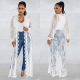Wave Lace Long Sleeve Loose Cardigan BY-6532