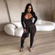 Hot Drill Peal Inlay Hollow Out Jumpsuit NY-2751