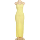 Backless Sexy Solid Maxi Dress DLSF-K23D26525