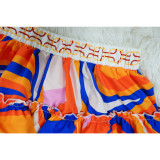 Sexy Print Wrap Chest And Skirt Two Piece Set YF-10564