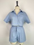 Short Sleeve Shirt And Shorts Two Piece Set GWDS-230522