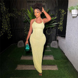 Backless Sexy Solid Maxi Dress DLSF-K23D26525