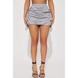 Solid Drawstring Pleated Sport Skirts ASL-6670
