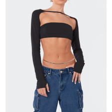 Solid Backless Tube Tos Bandage Two Piece Tops ASL-6680