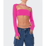 Solid Backless Tube Tos Bandage Two Piece Tops ASL-6680
