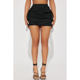 Solid Drawstring Pleated Sport Skirts ASL-6670