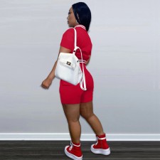 Casual Baseball Coat And Shorts Two Piece Set YD-8755