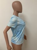 Tie Dye Print Short Sleeve T Shirt LSD-83202