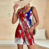 National Flag Print Loose Sling Romper SHD-9621