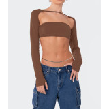 Solid Backless Tube Tos Bandage Two Piece Tops ASL-6680