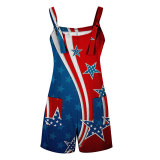 National Flag Print Loose Sling Romper SHD-9621