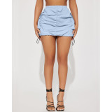 Solid Drawstring Pleated Sport Skirts ASL-6670