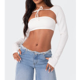 Solid Backless Tube Tos Bandage Two Piece Tops ASL-6680
