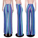 Colorful Stripe Knits Wide Leg Pant ASL-6685