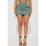 Solid Drawstring Pleated Sport Skirts ASL-6670