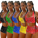 Casual Print Sleeveless Shorts Two Piece Set WSYF-5965