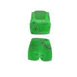 Casual Print Sleeveless Shorts Two Piece Set WSYF-5965
