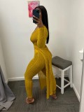 Fashion Long Sleeve Long Cardigan And Pants Suit QXTF-8202