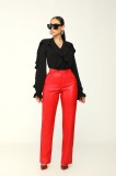Solid Color Long Sleeve Irregular Shirt XMY-9443